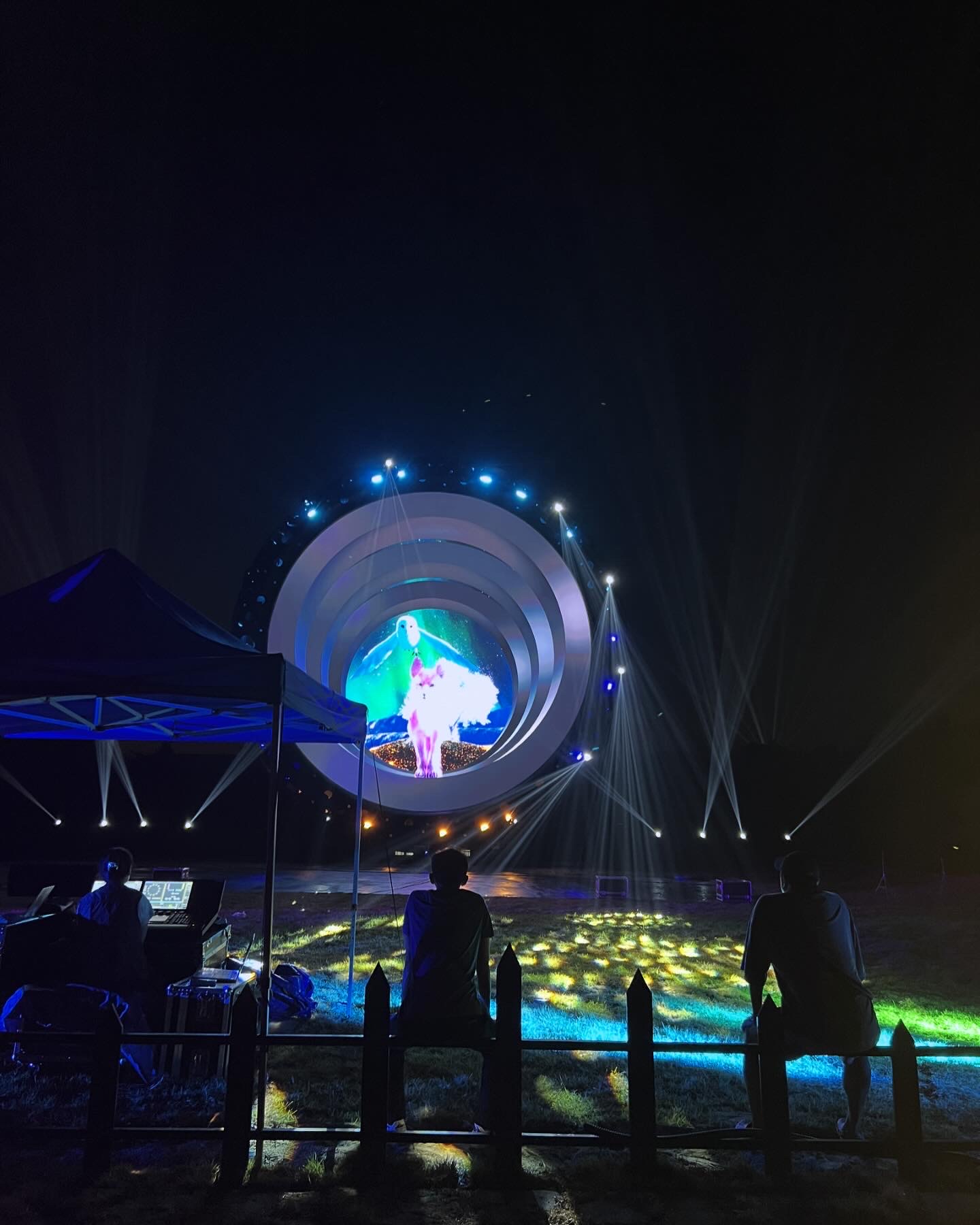 벨섬 야간 미디어아트 전경